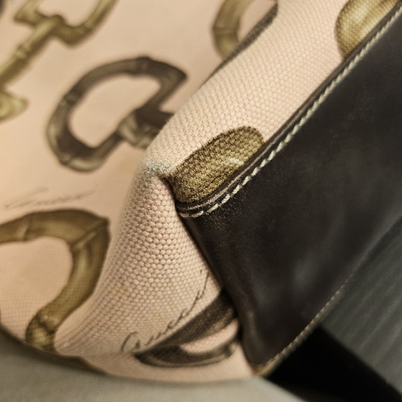Gucci Horsebit Canvas Tote Large Brown Leather Trim - Picture 6 of 16